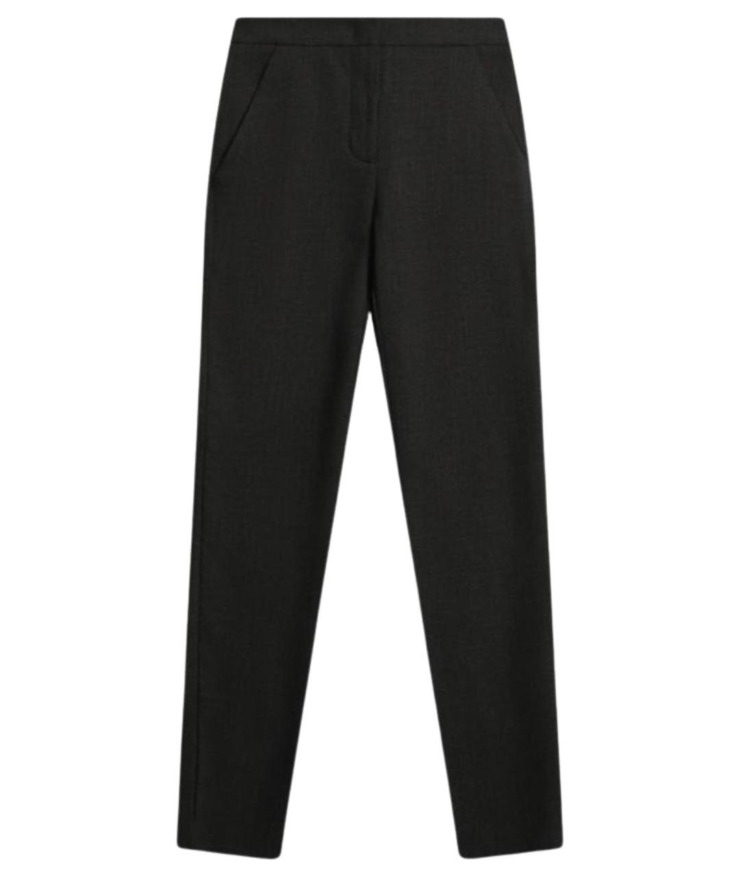 AGNONA Черные шерстяные прямые брюки, фото 1
