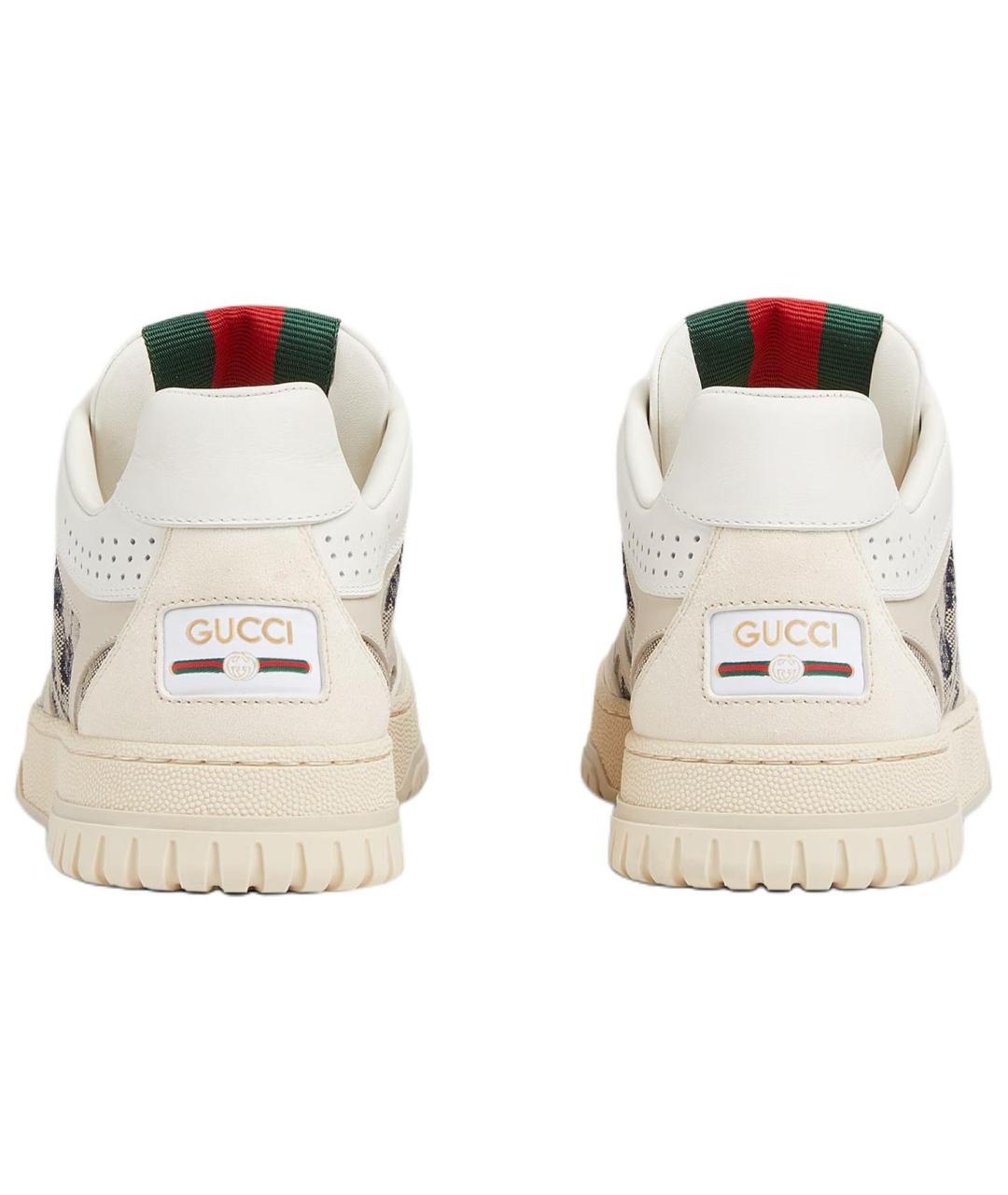 GUCCI Бежевые кожаные кроссовки, фото 5