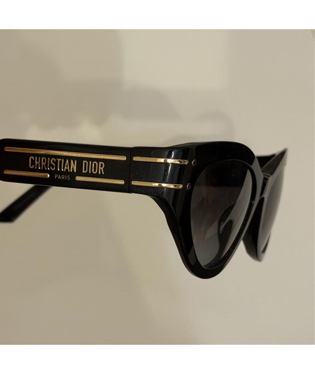 CHRISTIAN DIOR Черные пластиковые солнцезащитные очки, фото 3