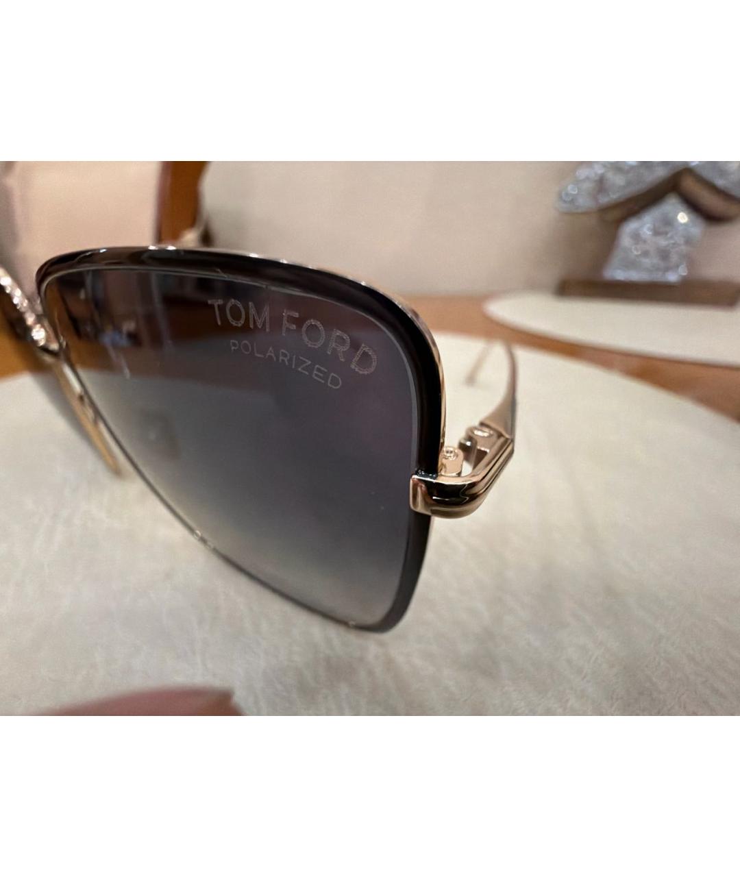 TOM FORD Черные металлические солнцезащитные очки, фото 3