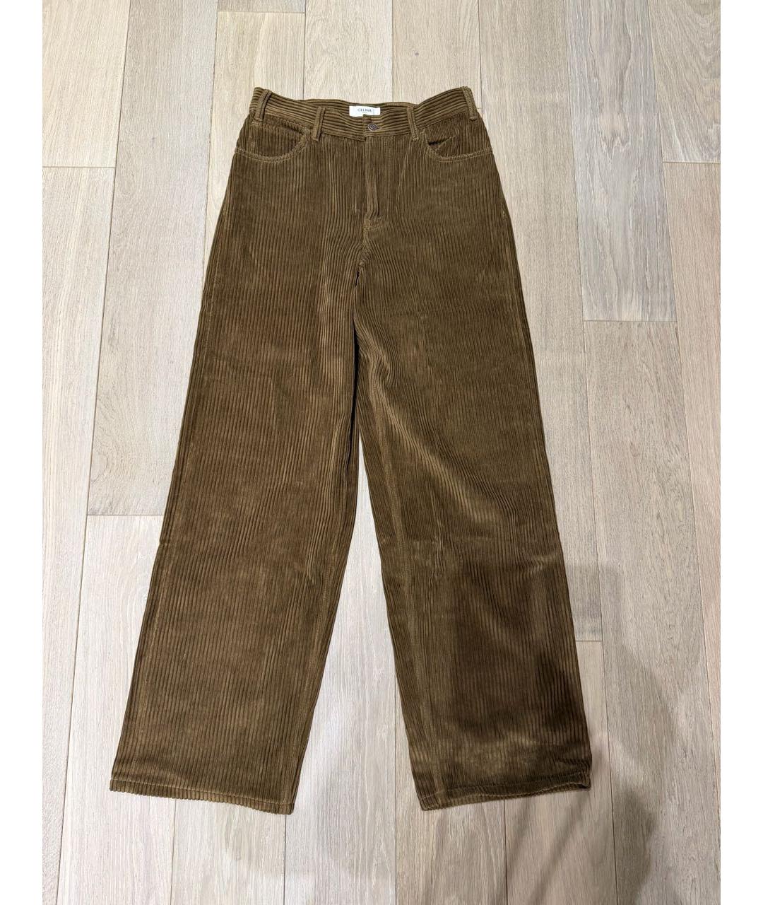 CELINE Коричневые брюки широкие, фото 4