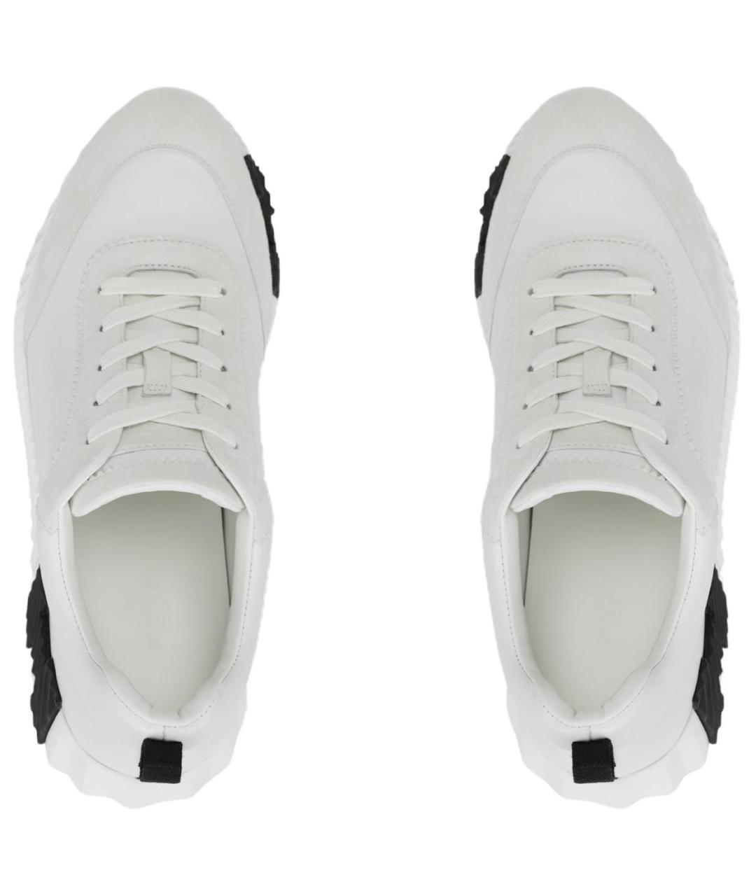 HERMES Белые кожаные низкие кроссовки / кеды, фото 3