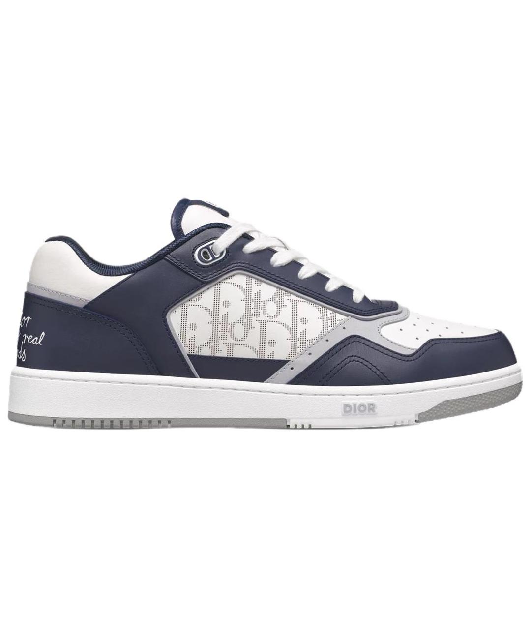 CHRISTIAN DIOR Синие кожаные низкие кроссовки / кеды, фото 1