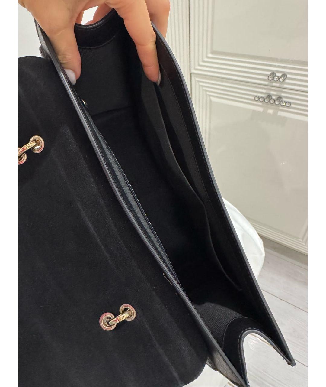 FURLA Черная кожаная сумка с короткими ручками, фото 4