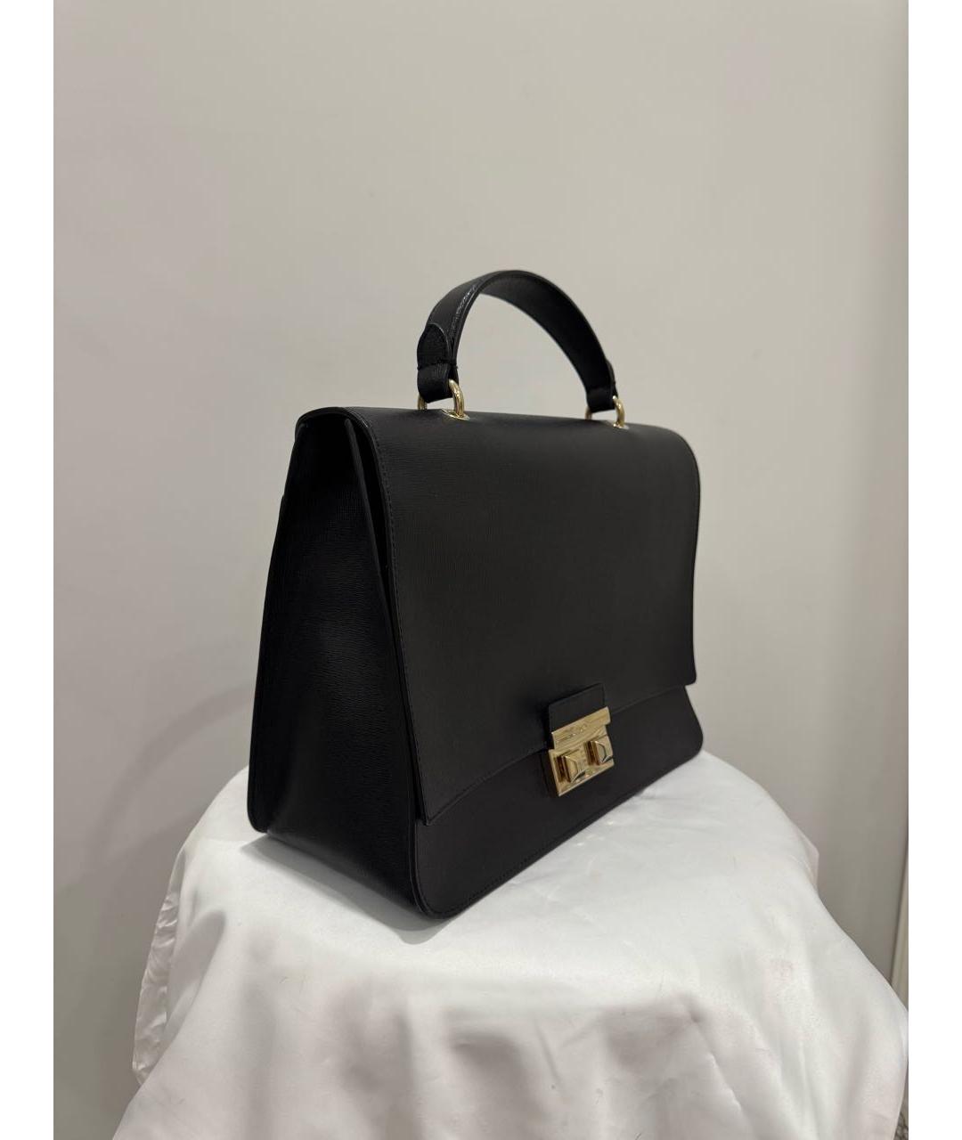 FURLA Черная кожаная сумка с короткими ручками, фото 2