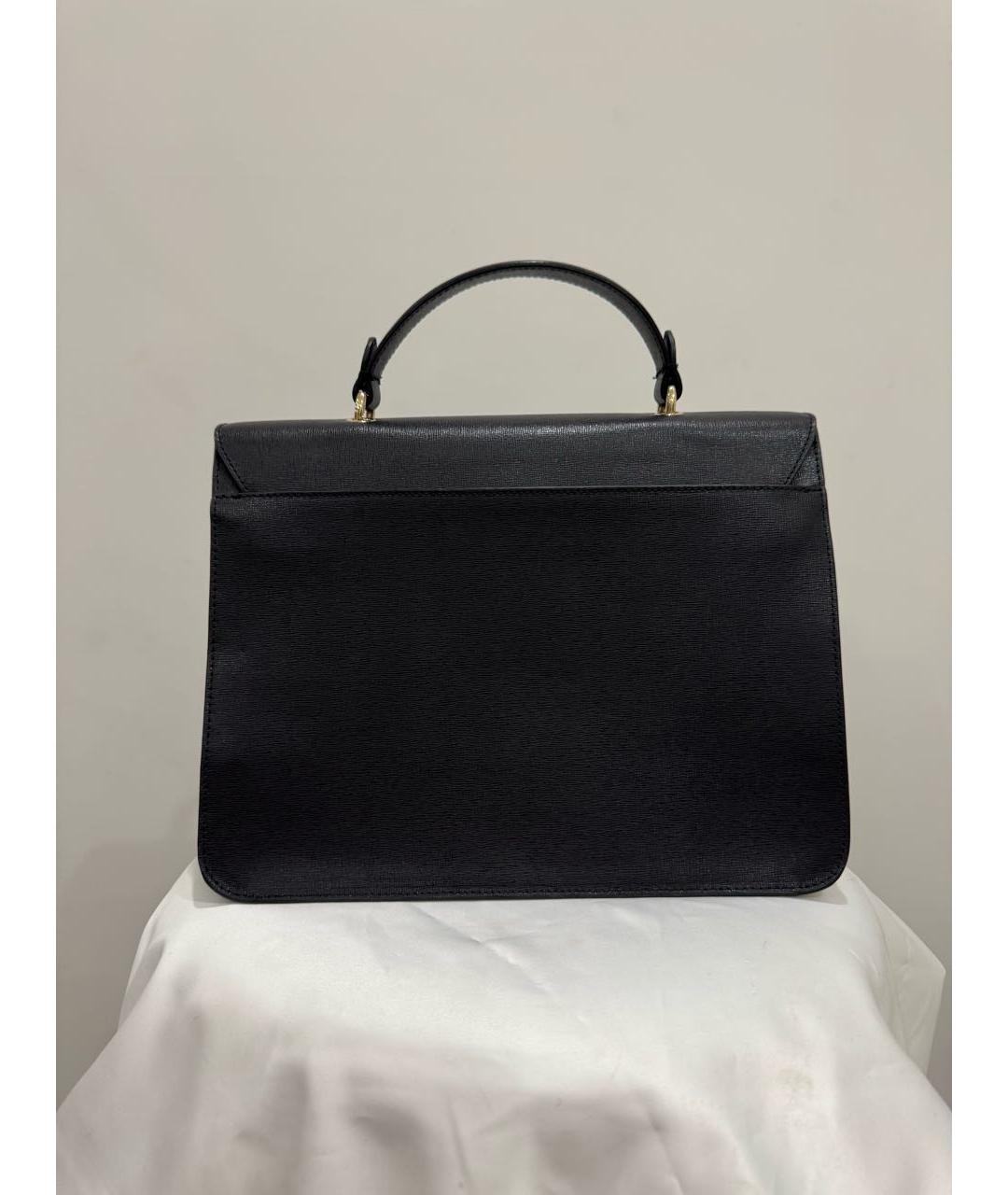 FURLA Черная кожаная сумка с короткими ручками, фото 3