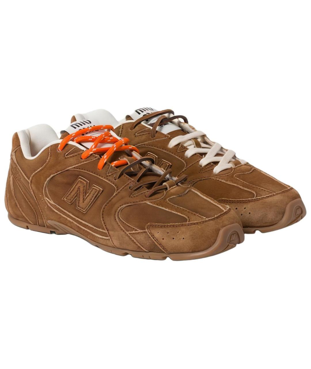 MIU MIU Коричневые замшевые кеды, фото 3