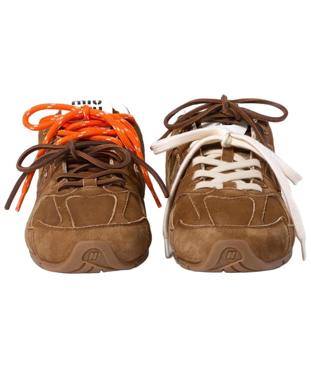 MIU MIU Коричневые замшевые кеды, фото 4