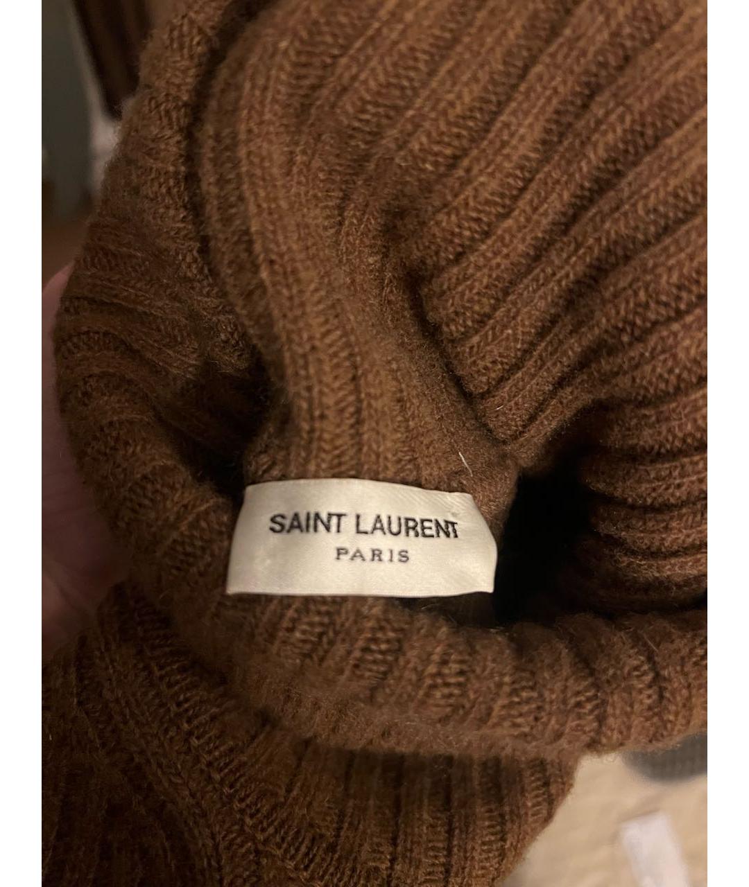 SAINT LAURENT Коричневая шерстяная водолазка, фото 4