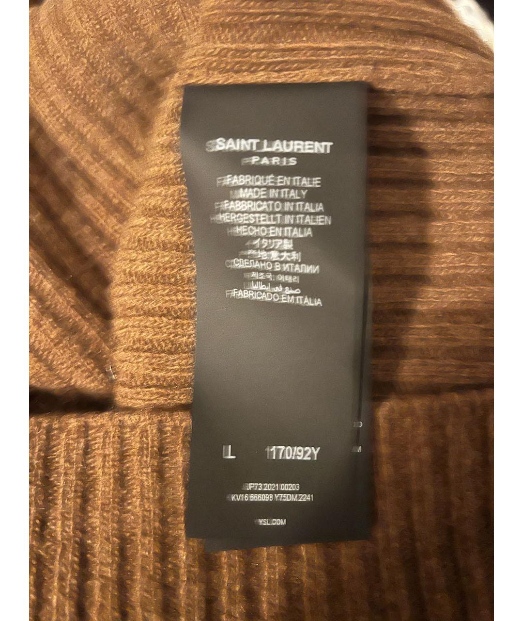 SAINT LAURENT Коричневая шерстяная водолазка, фото 5