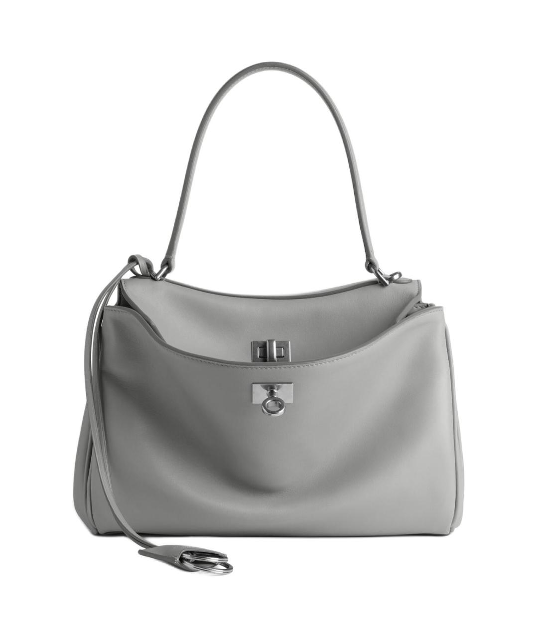 BALENCIAGA Серая кожаная сумка через плечо, фото 1