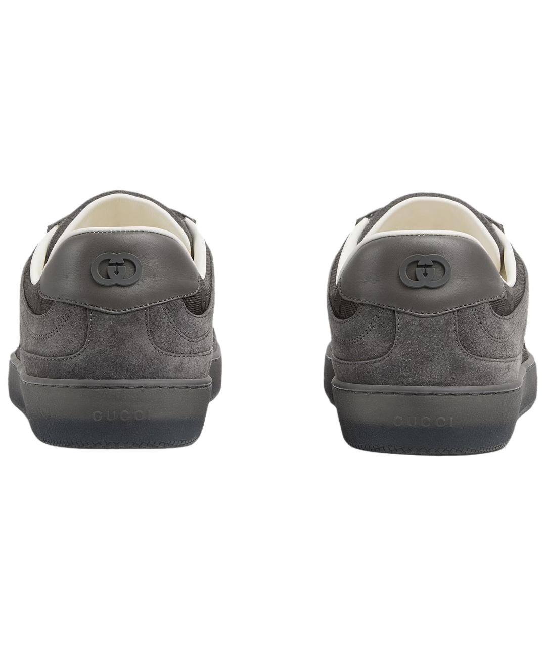 GUCCI Серые замшевые низкие кроссовки / кеды, фото 5
