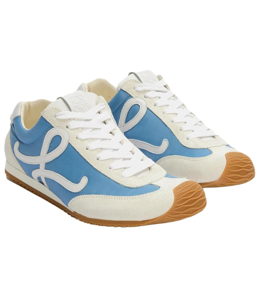 LOEWE Голубые текстильные кеды, фото 3