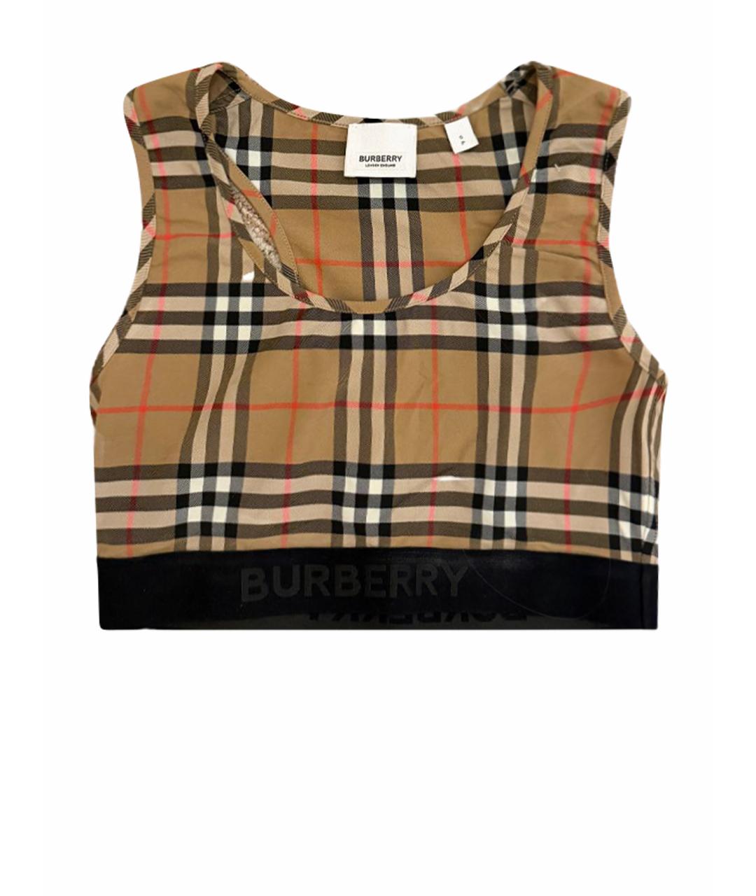 BURBERRY Бежевая полиамидовая майка, фото 1