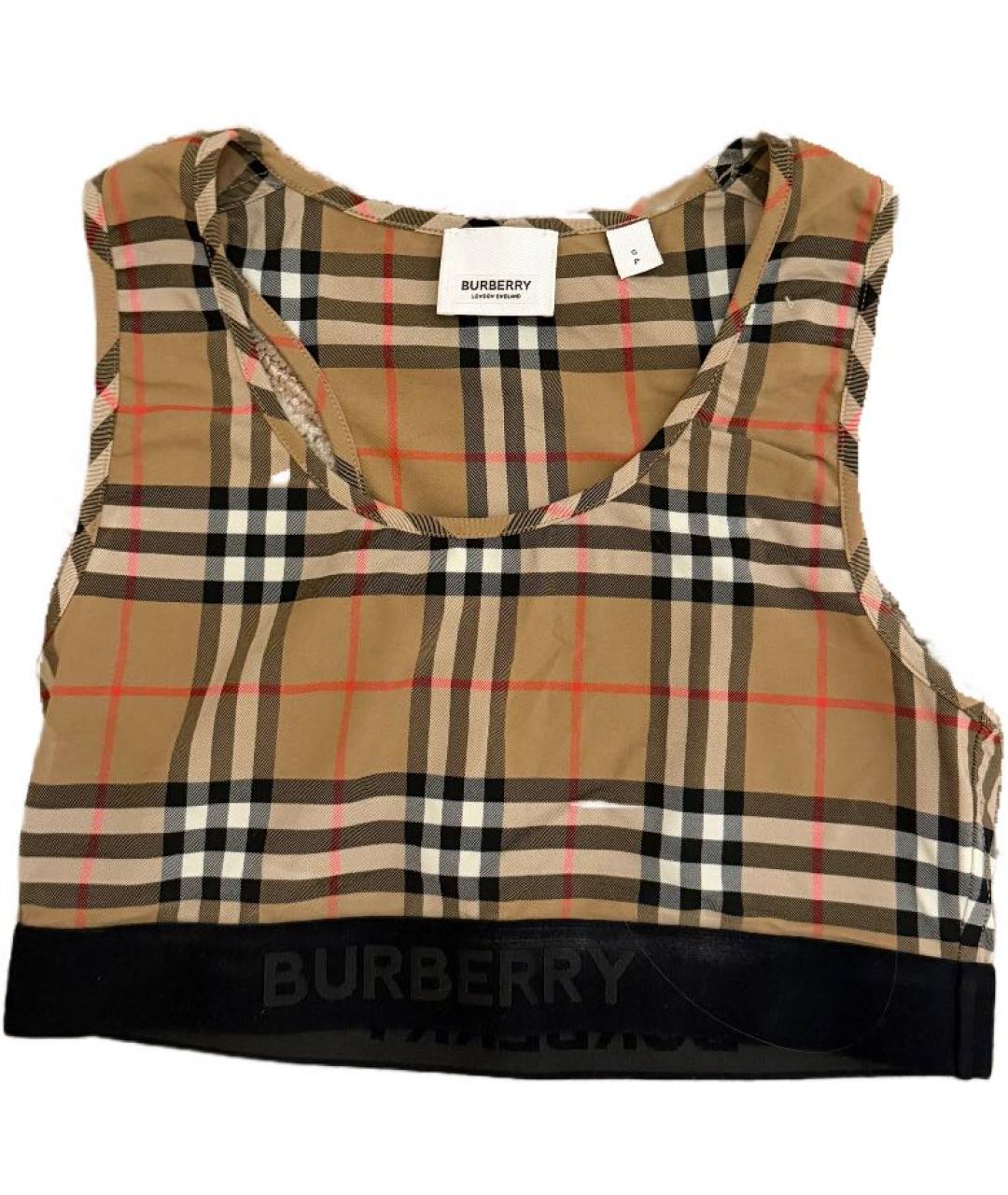 BURBERRY Бежевая полиамидовая майка, фото 4