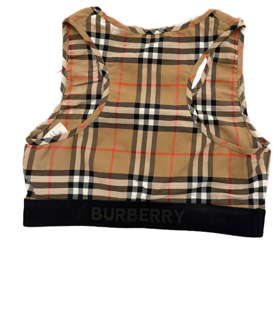 BURBERRY Бежевая полиамидовая майка, фото 3