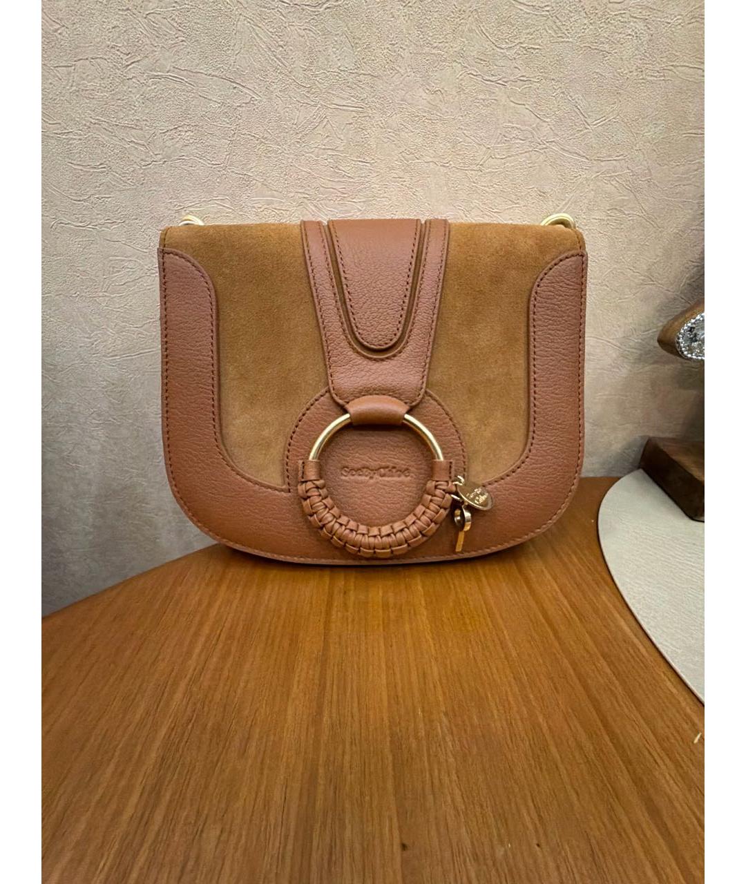 SEE BY CHLOE Горчичная замшевая сумка через плечо, фото 7