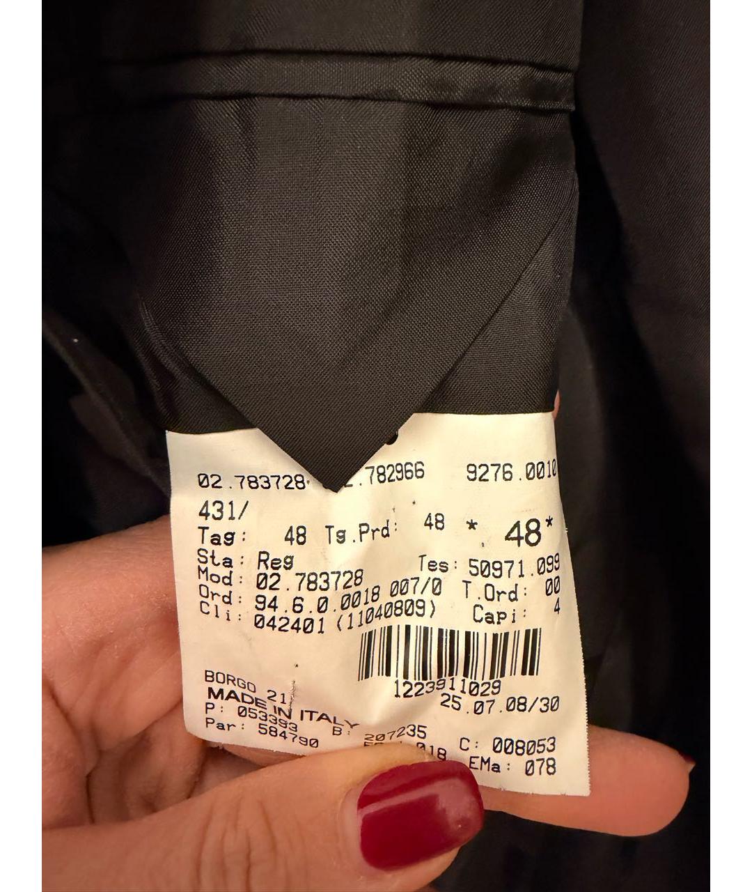 GIORGIO ARMANI Черный бархатный пиджак, фото 4