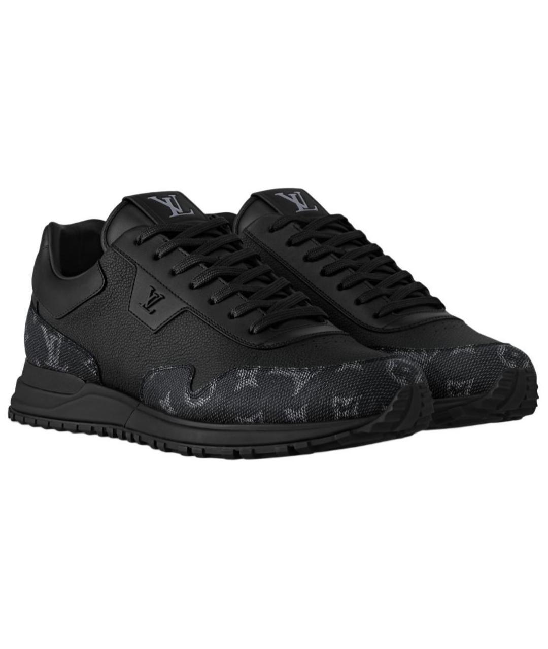 LOUIS VUITTON Черные кожаные низкие кроссовки / кеды, фото 3
