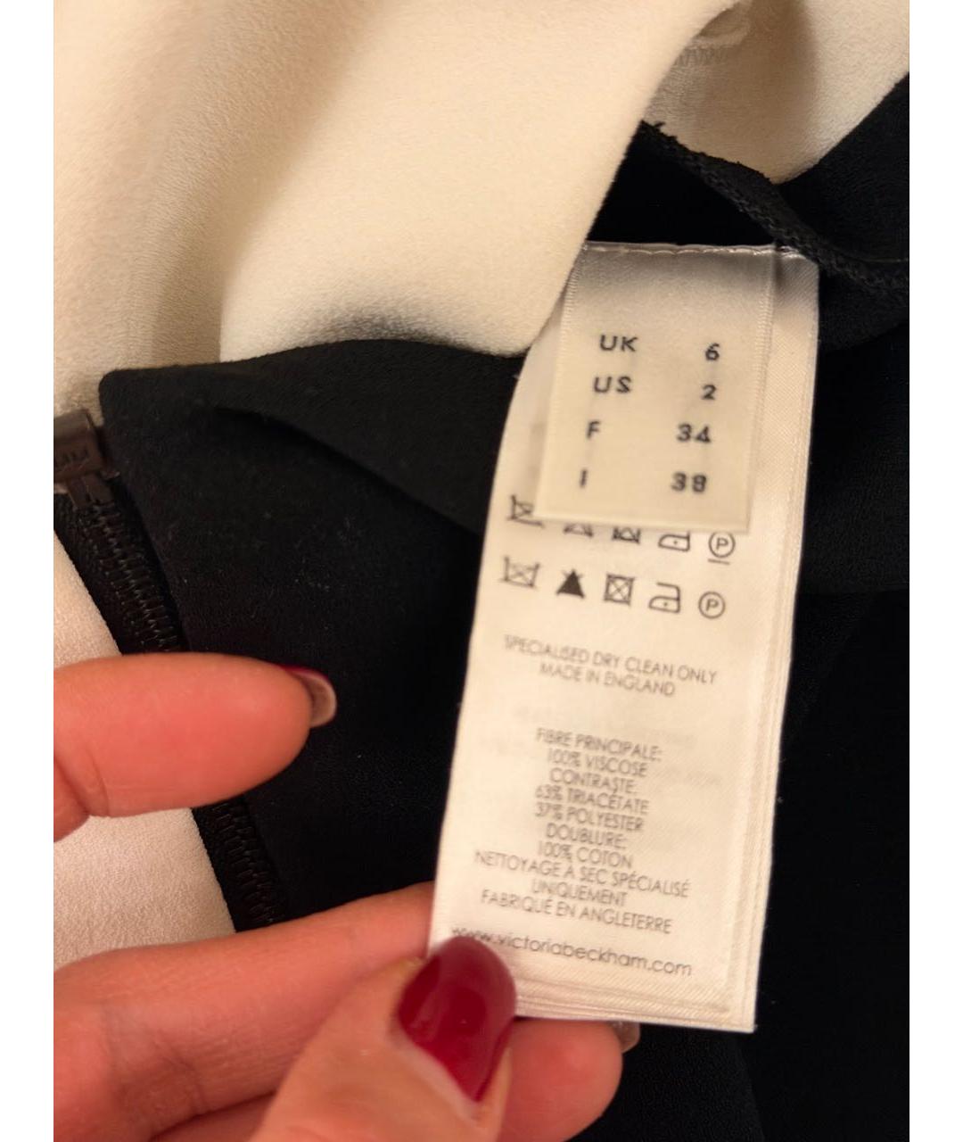 VICTORIA BECKHAM Черное вискозное коктейльное платье, фото 3