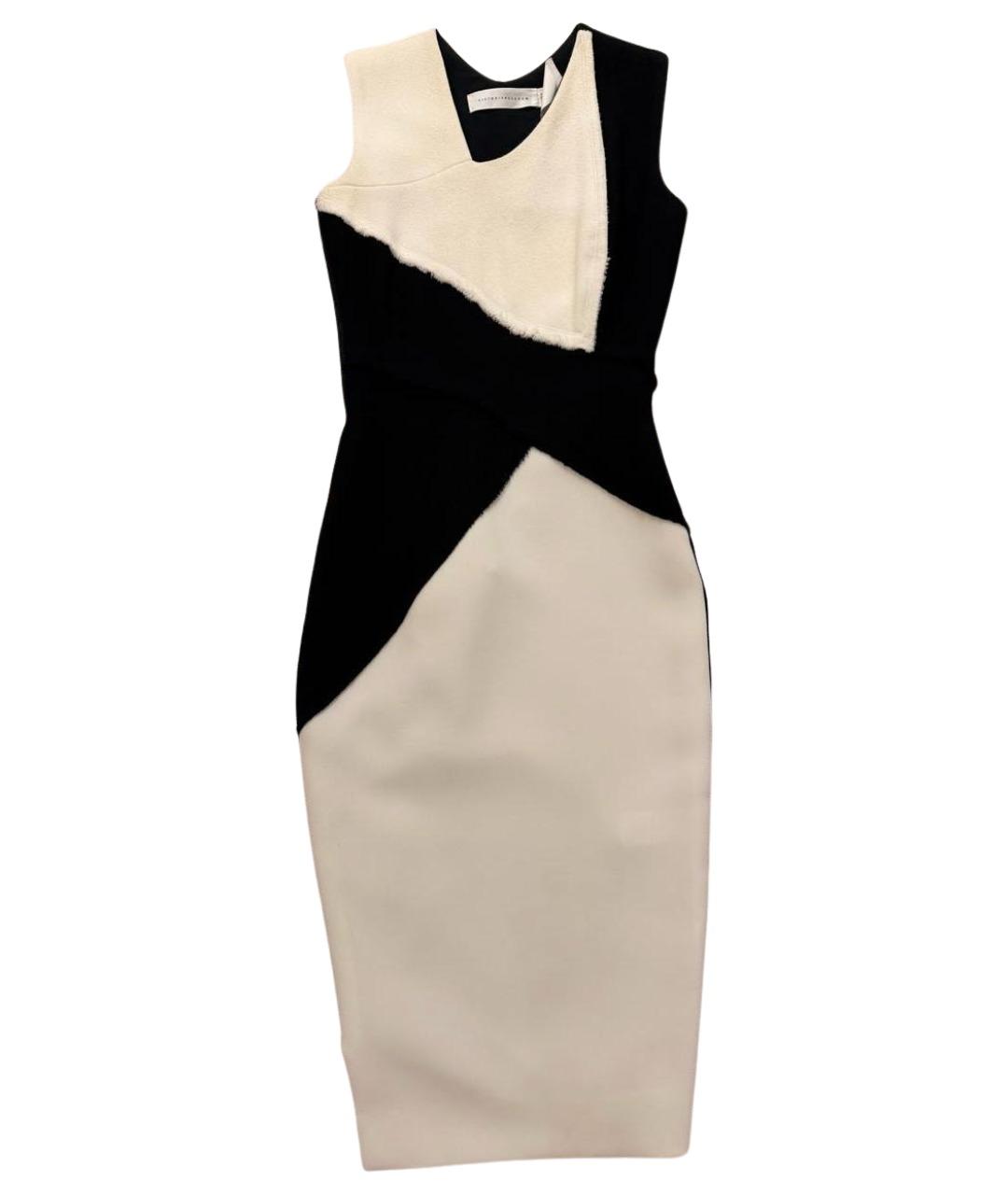 VICTORIA BECKHAM Черное вискозное коктейльное платье, фото 1