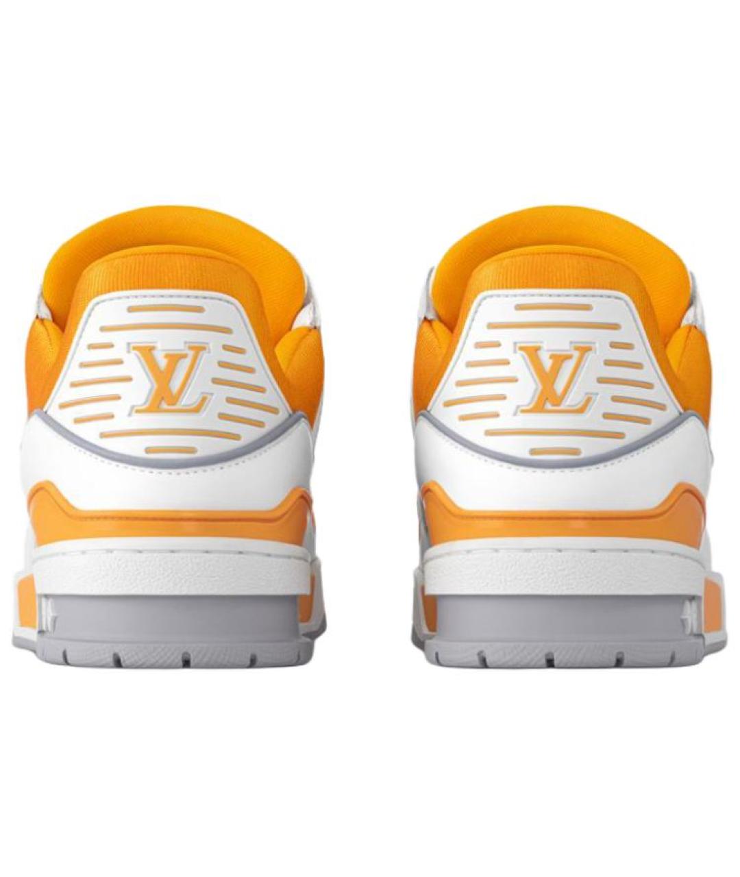 LOUIS VUITTON Желтые кожаные низкие кроссовки / кеды, фото 4