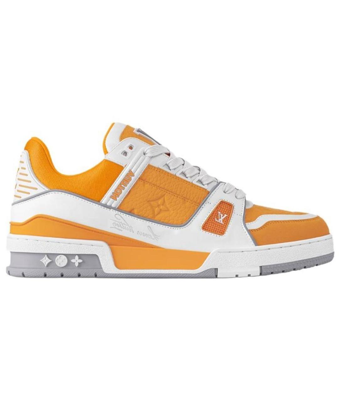 LOUIS VUITTON Желтые кожаные низкие кроссовки / кеды, фото 1