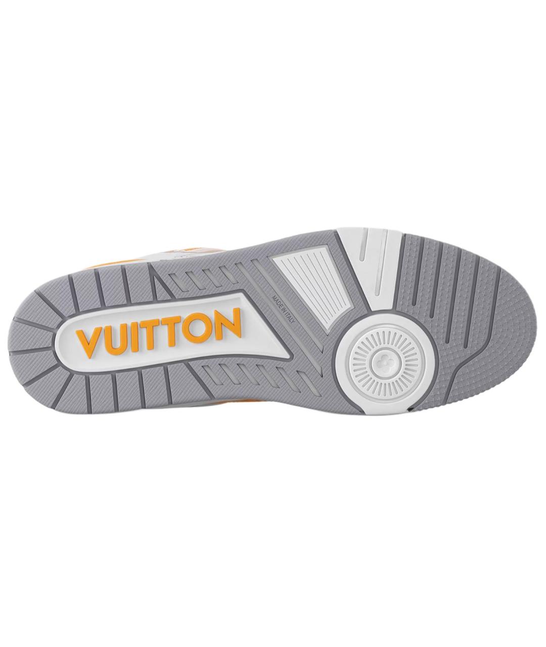 LOUIS VUITTON Желтые кожаные низкие кроссовки / кеды, фото 5