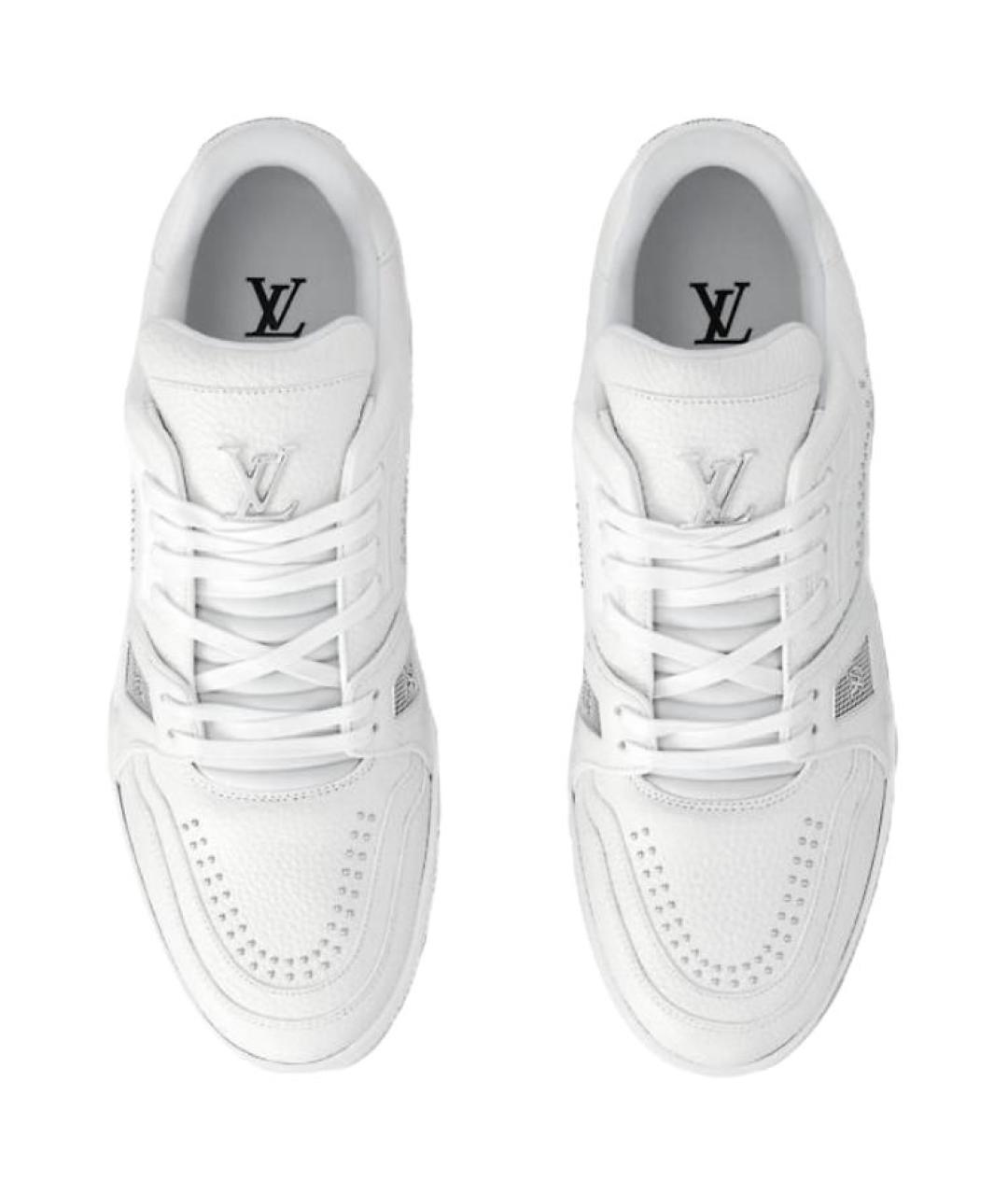 LOUIS VUITTON Белые кожаные низкие кроссовки / кеды, фото 4