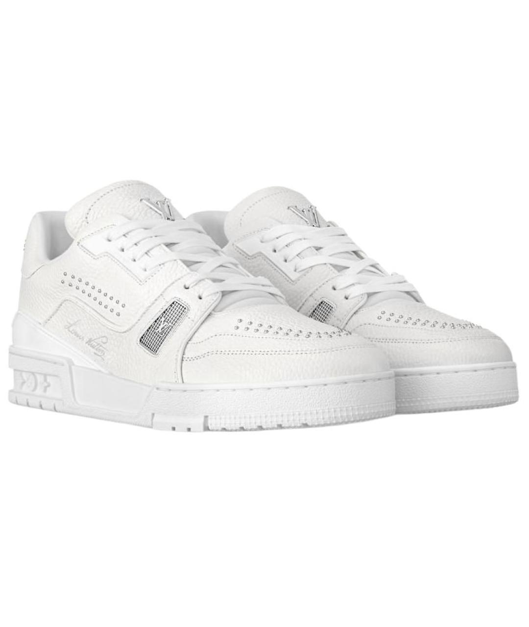 LOUIS VUITTON Белые кожаные низкие кроссовки / кеды, фото 3