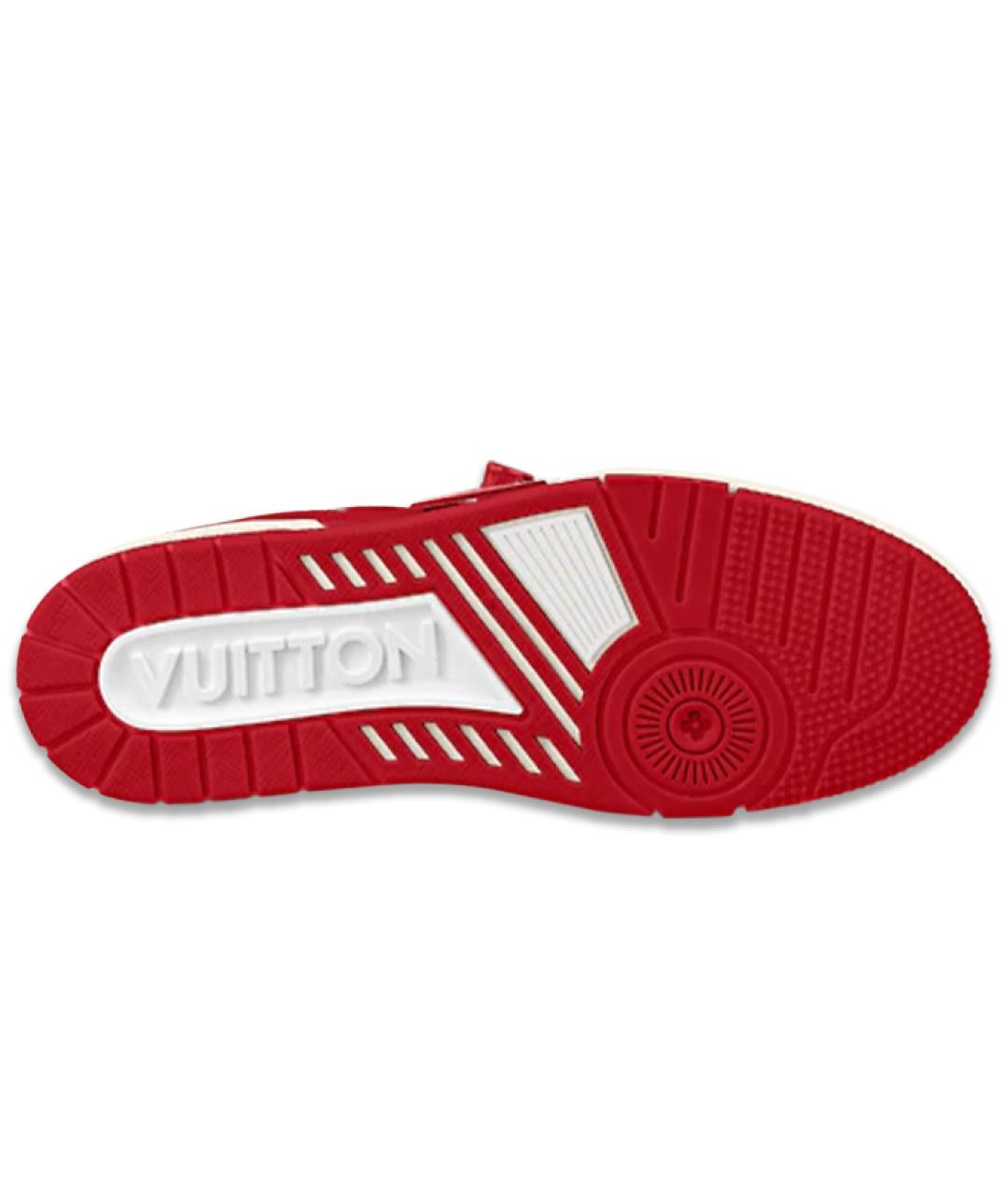 LOUIS VUITTON Красные кожаные низкие кроссовки / кеды, фото 5