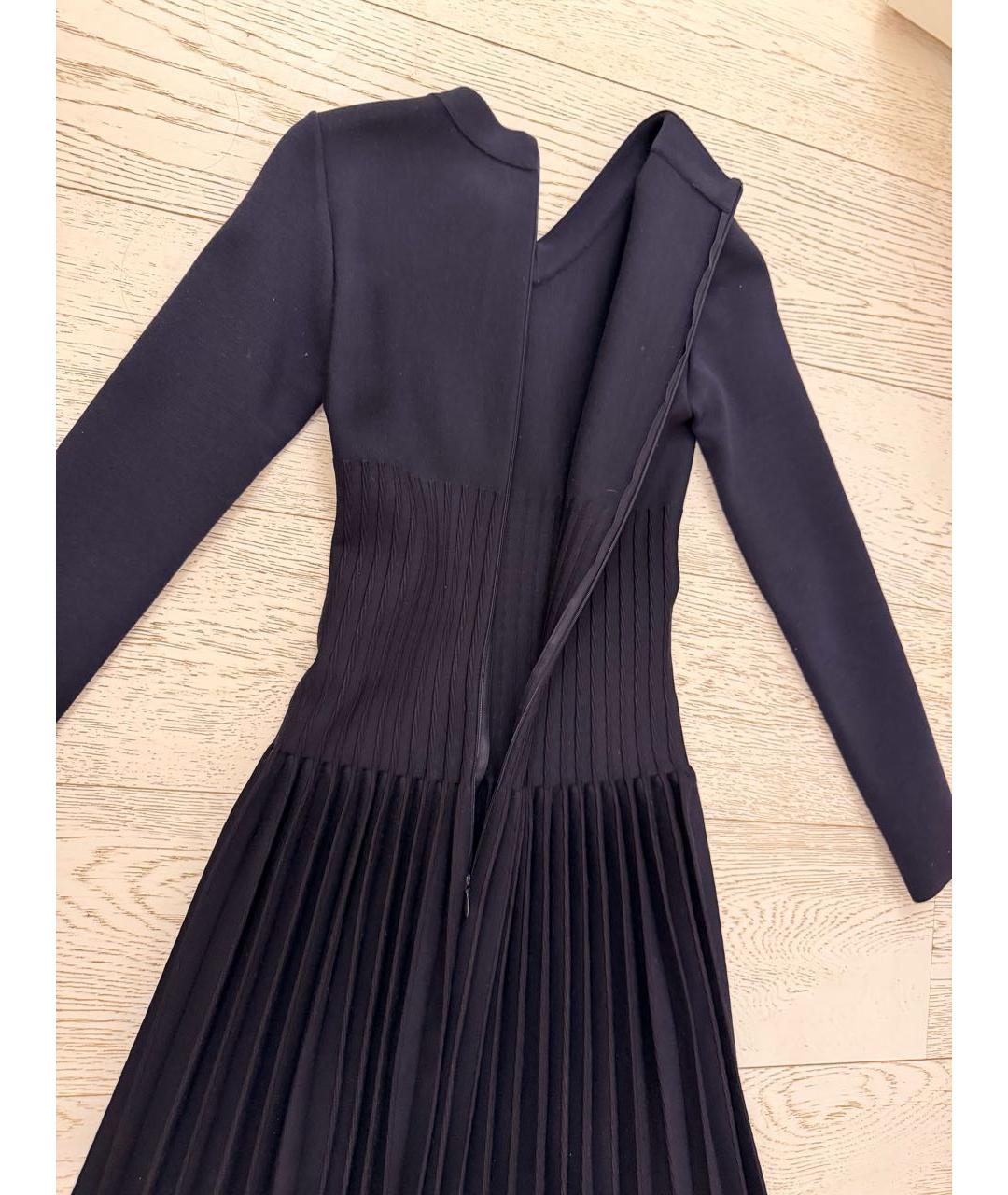 ALAIA Темно-синее шерстяное коктейльное платье, фото 3