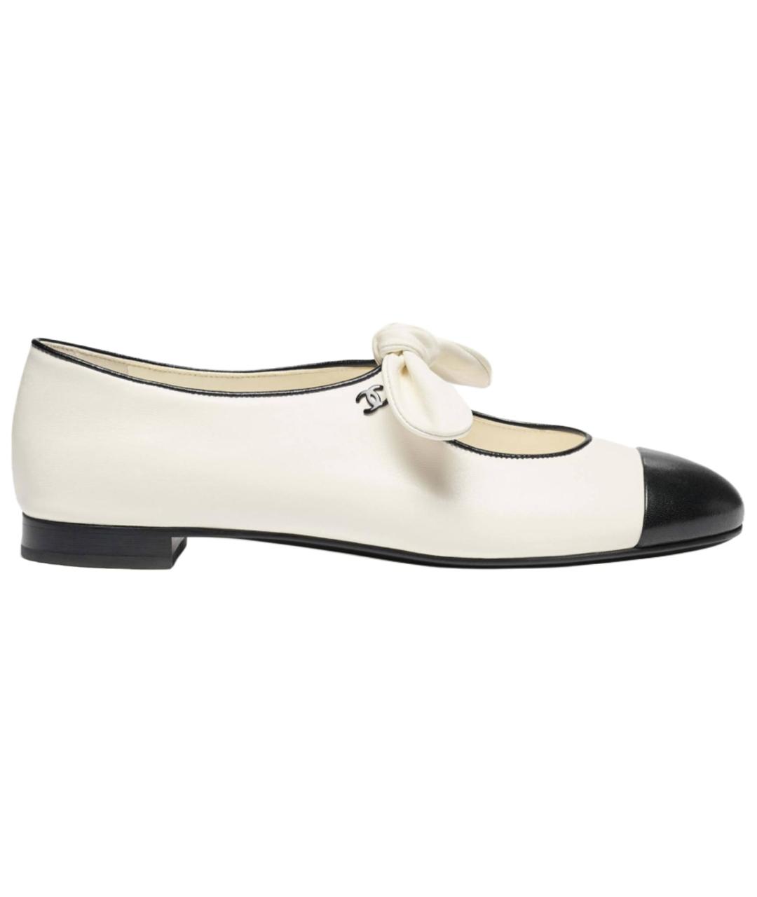 CHANEL Белые кожаные туфли, фото 1