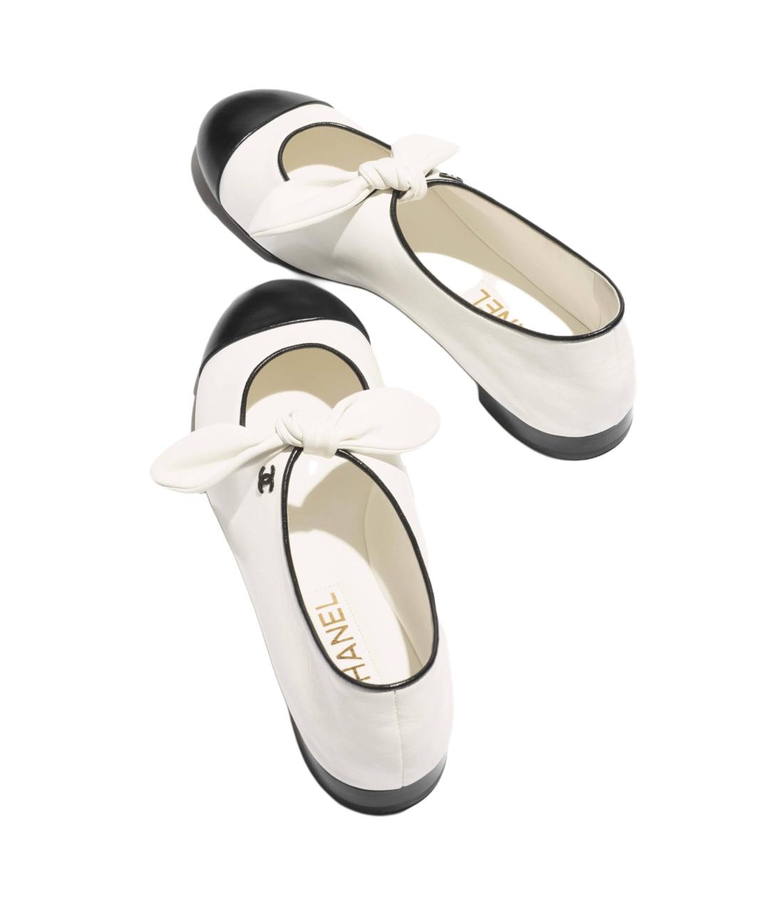 CHANEL Белые кожаные туфли, фото 4