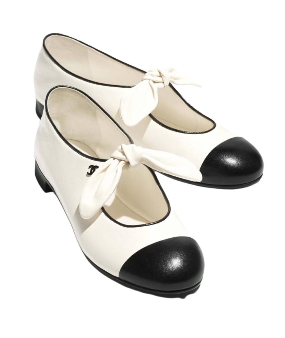 CHANEL Белые кожаные туфли, фото 3