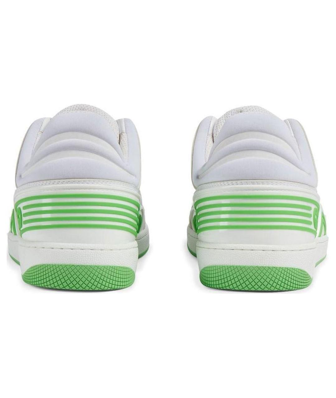 GUCCI Белые кожаные низкие кроссовки / кеды, фото 4