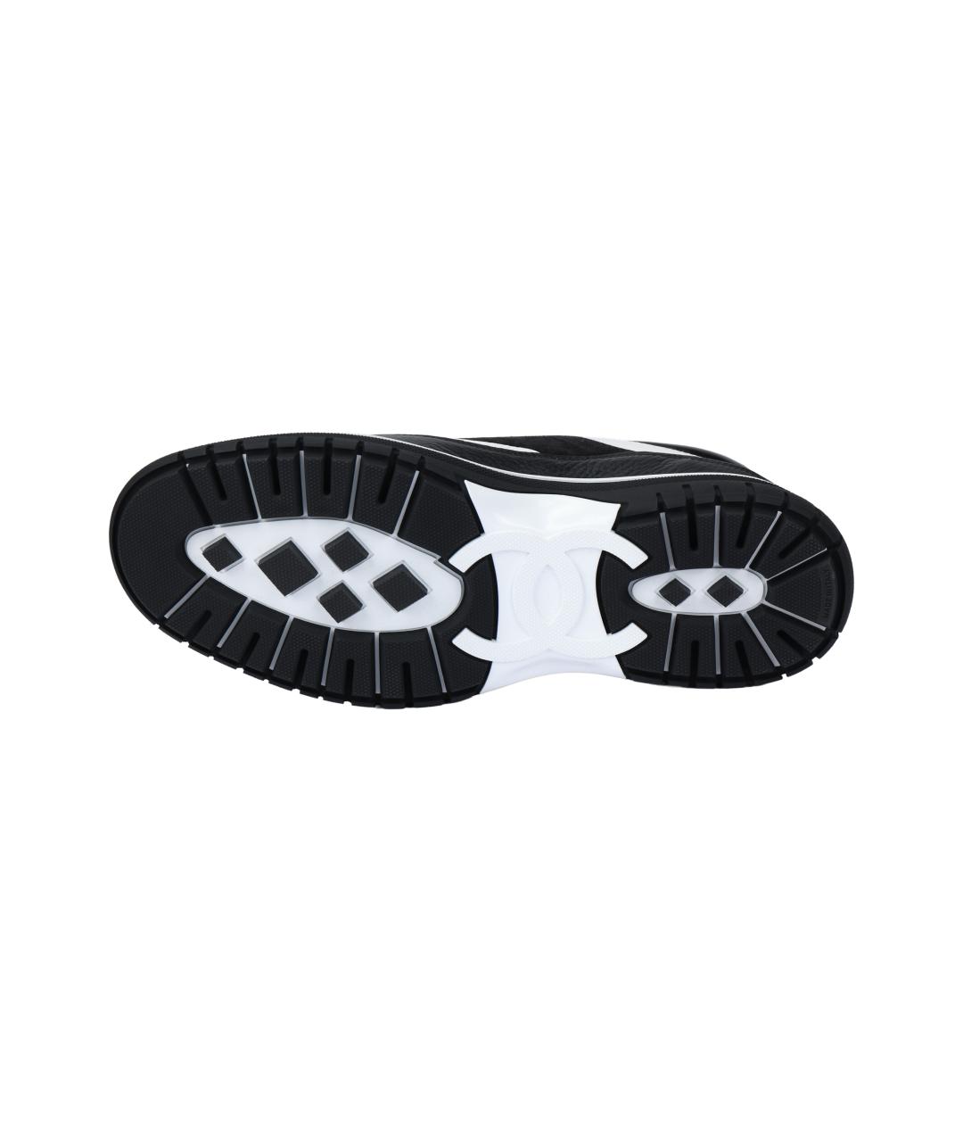 CHANEL Черные текстильные низкие кроссовки / кеды, фото 5