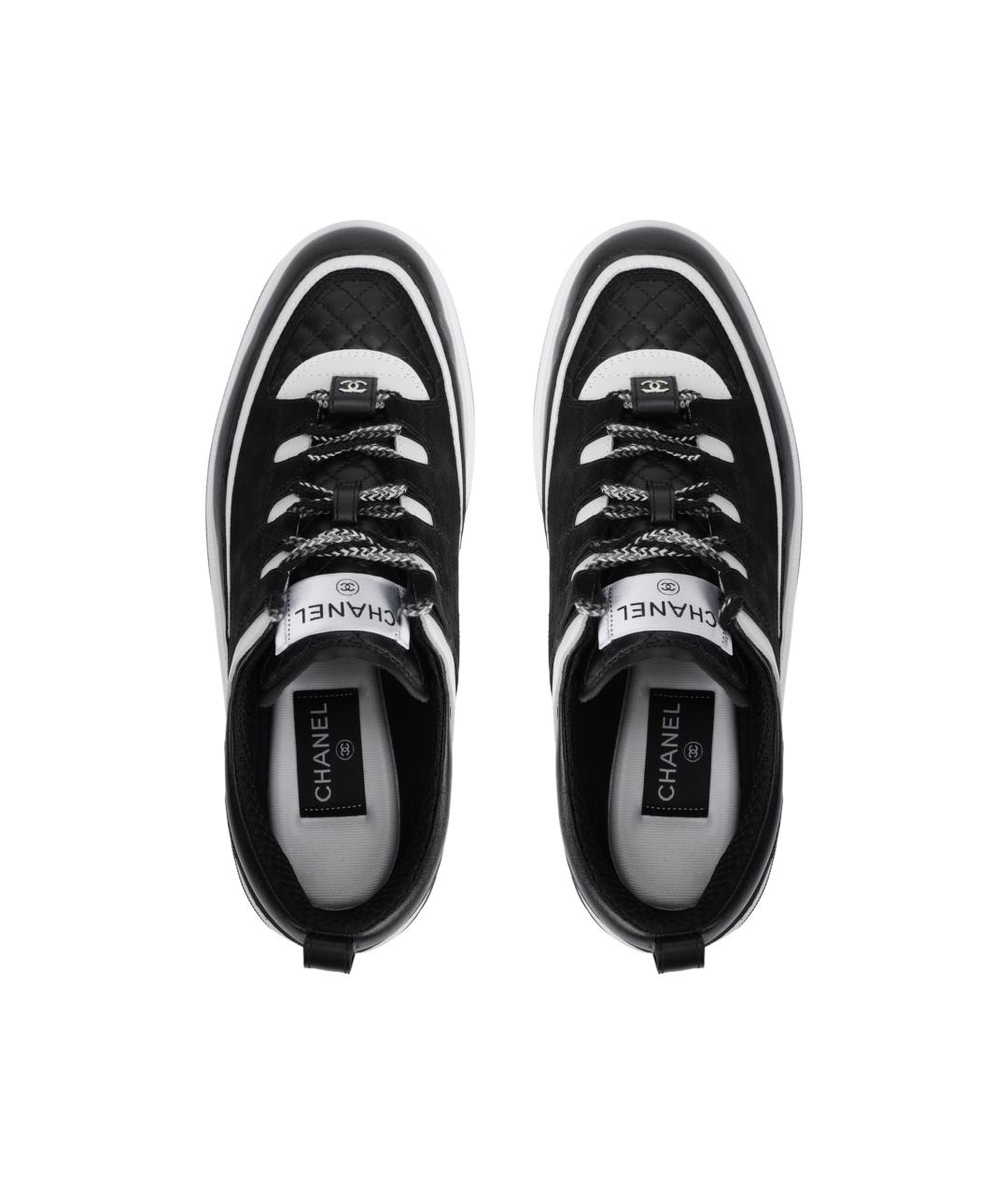 CHANEL Черные текстильные низкие кроссовки / кеды, фото 3