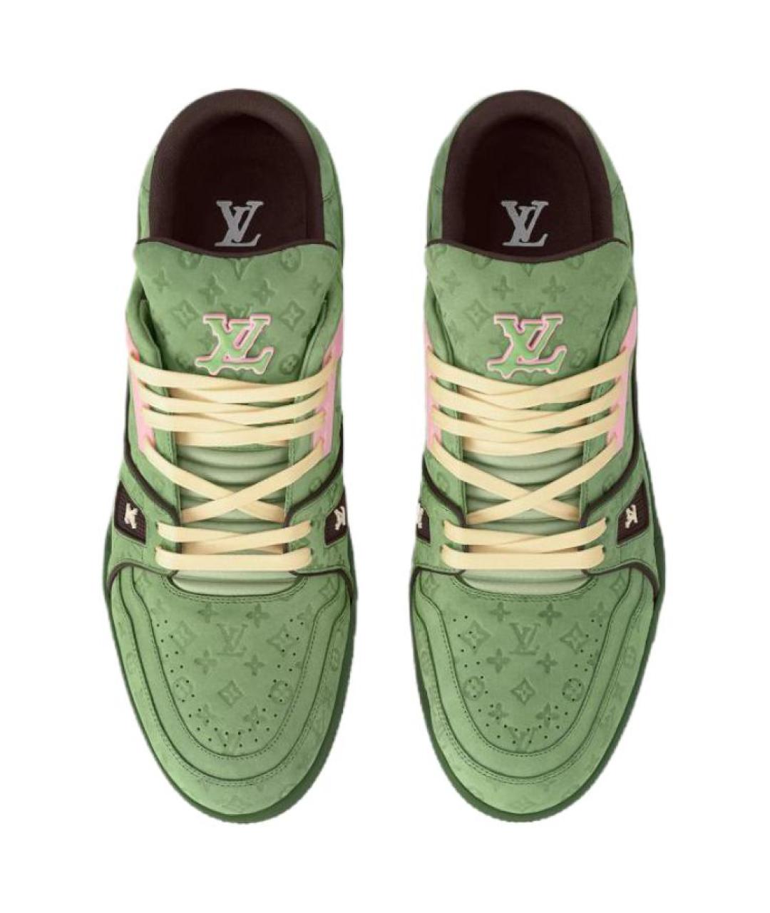 LOUIS VUITTON Зеленые низкие кроссовки / кеды, фото 4