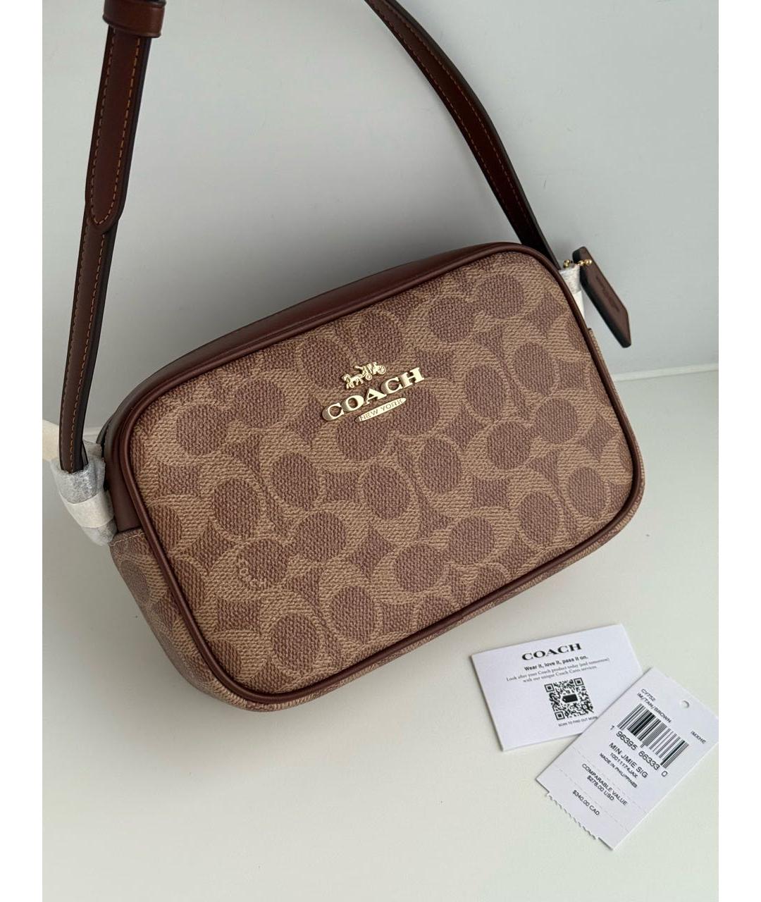 COACH Коричневая сумка через плечо, фото 8