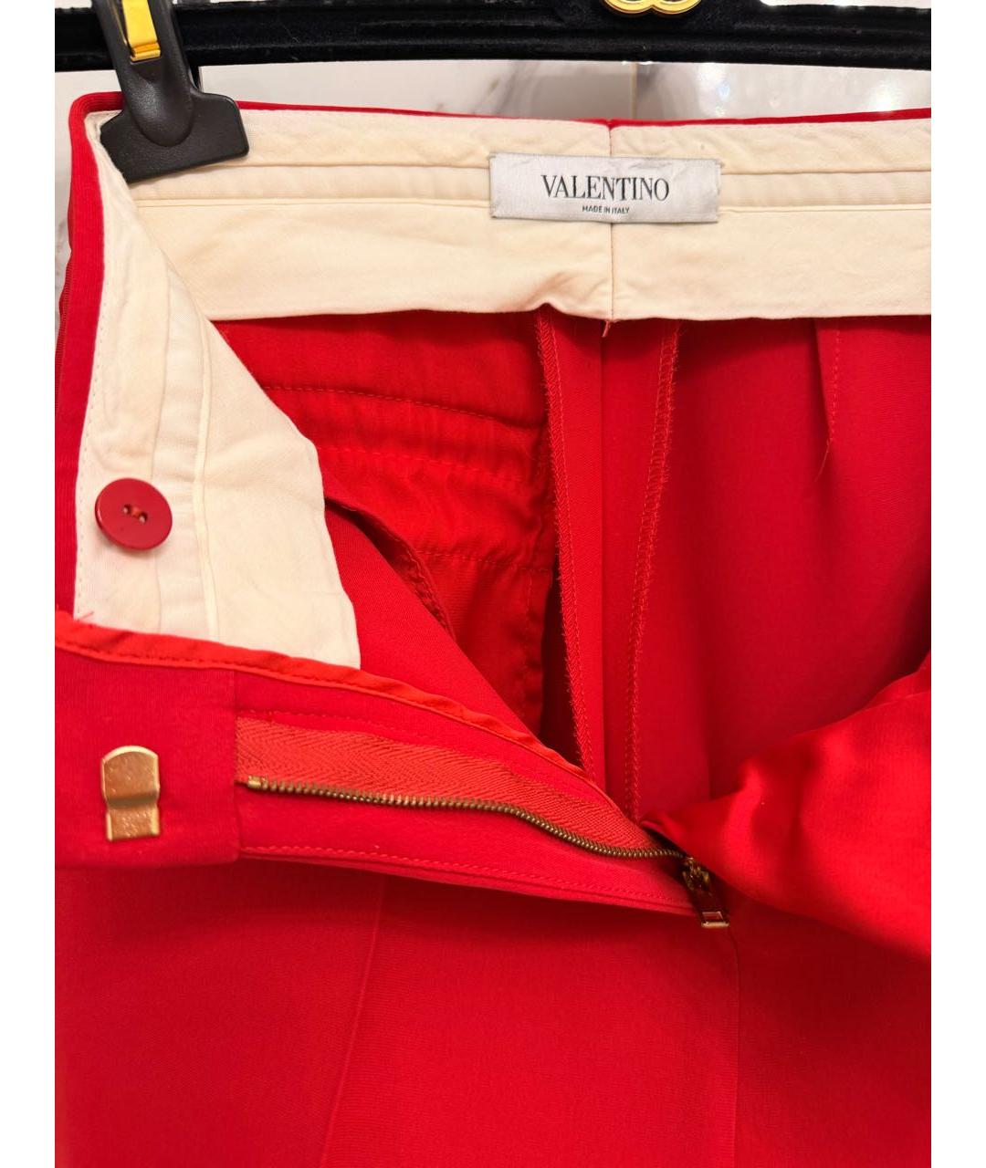 VALENTINO Красные шелковые брюки широкие, фото 4