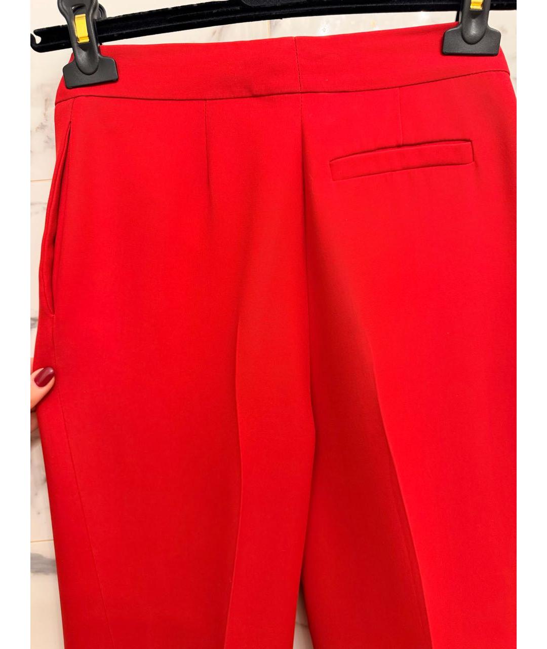 VALENTINO Красные шелковые брюки широкие, фото 3