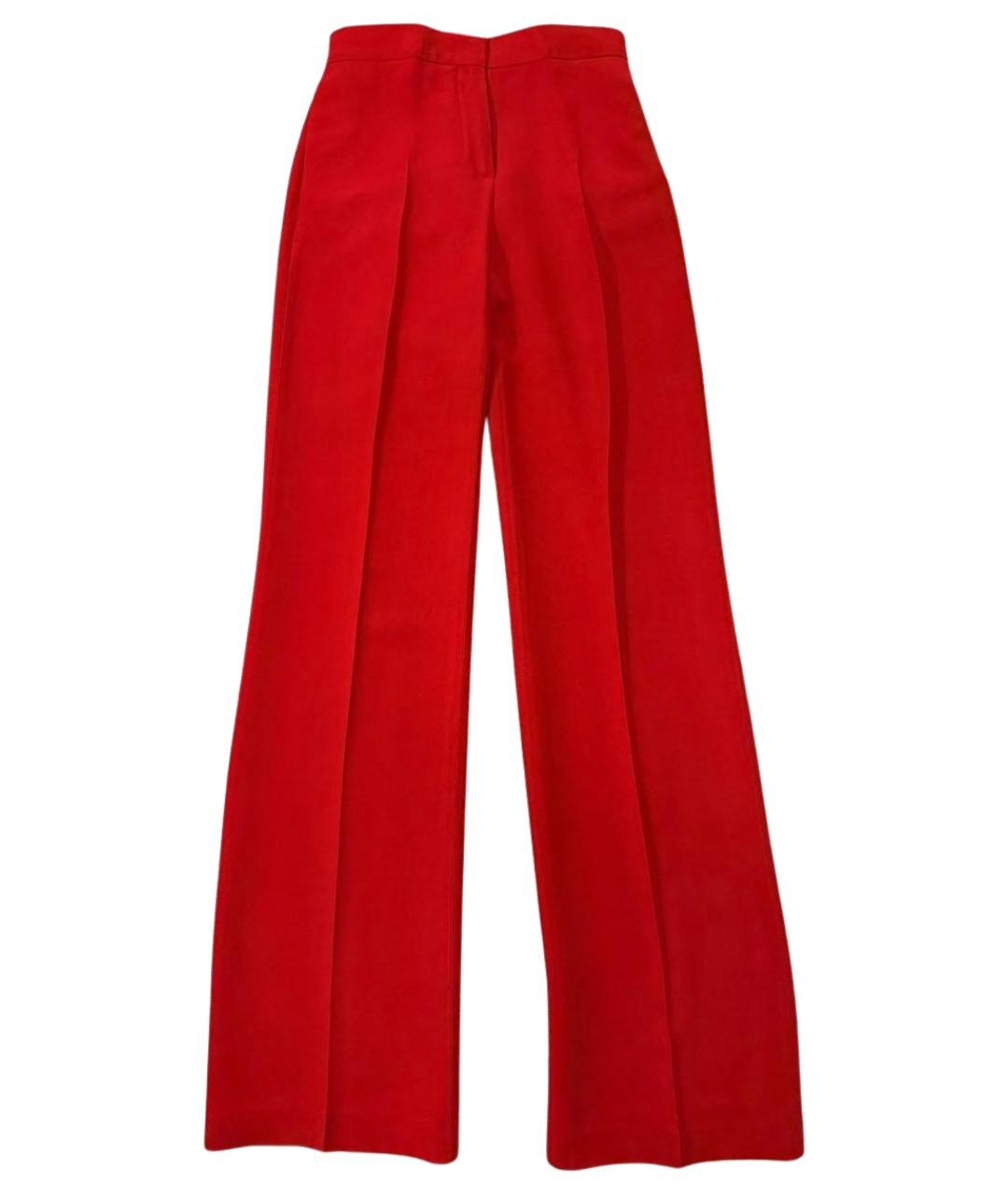 VALENTINO Красные шелковые брюки широкие, фото 1
