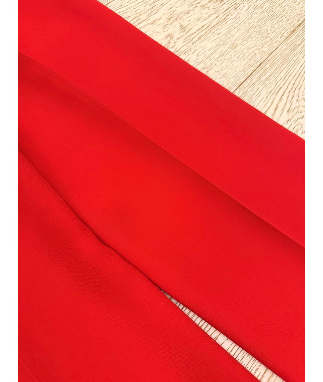 VALENTINO Красные шелковые брюки широкие, фото 7