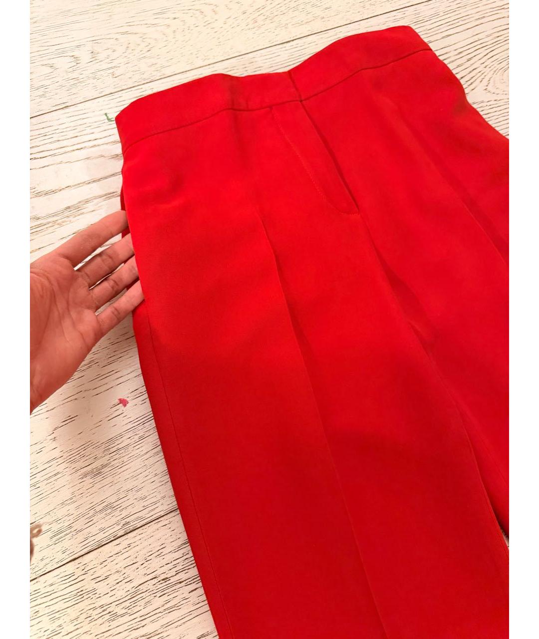 VALENTINO Красные шелковые брюки широкие, фото 2