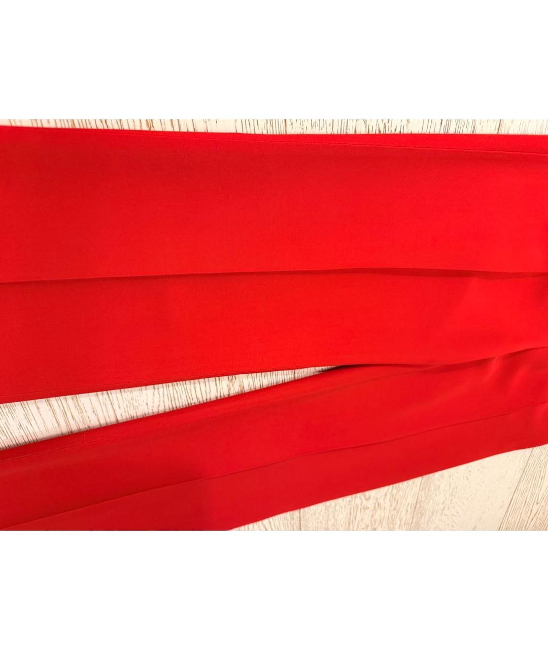 VALENTINO Красные шелковые брюки широкие, фото 6