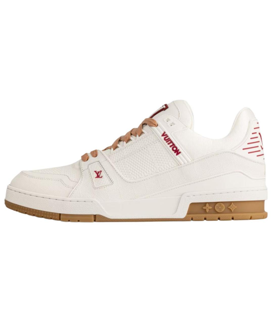 LOUIS VUITTON Белые кожаные низкие кроссовки / кеды, фото 2