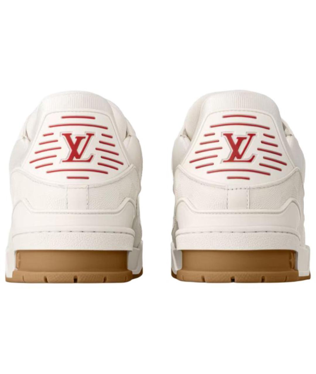 LOUIS VUITTON Белые кожаные низкие кроссовки / кеды, фото 5