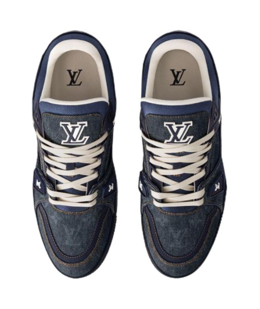 LOUIS VUITTON Синие низкие кроссовки / кеды, фото 4