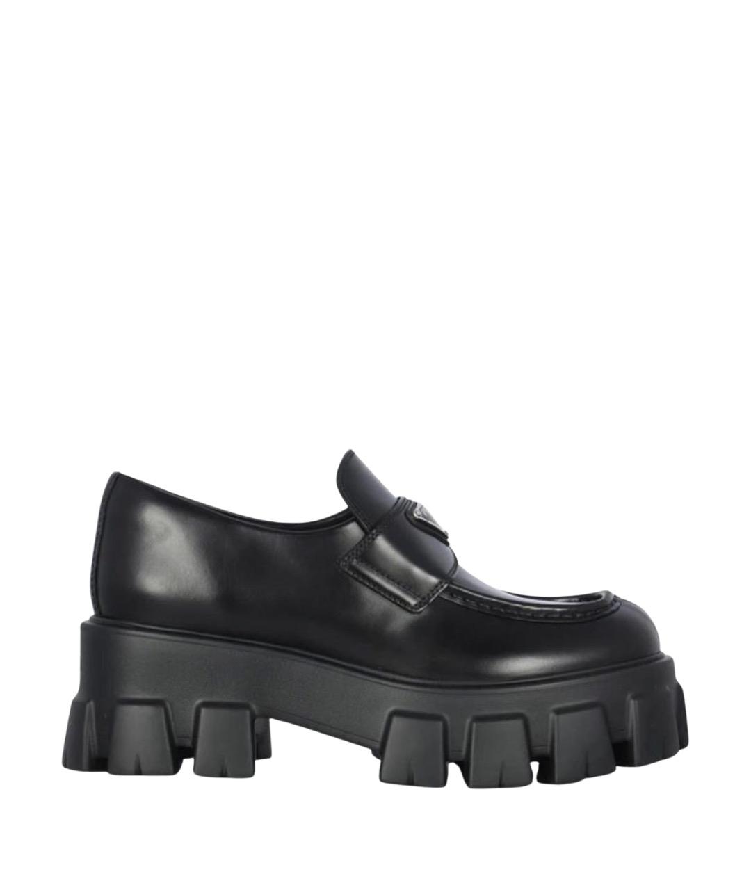 PRADA Черные кожаные лоферы, фото 1